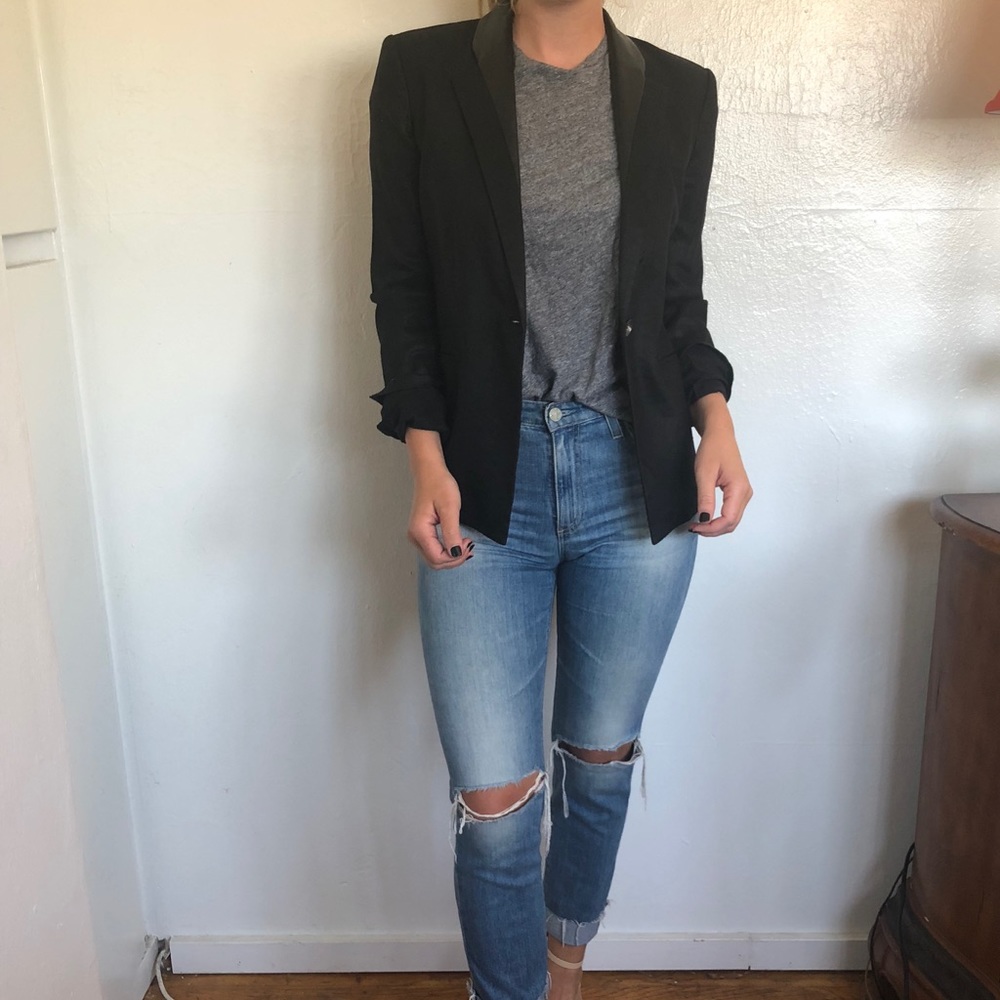 Helmut Lang blazer with leather trim